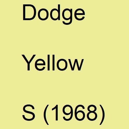 Dodge, Yellow, S (1968).